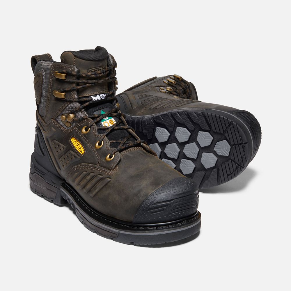 Cizme Keen Romania Barbati Negrii Maro Csa Philadelphia 6\" Internal Met Waterproof (Carbon-Fiber Toe